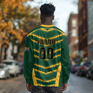 South Africa 2026 Rugby Custom Long Sleeve Shirt Bokke Go Champions