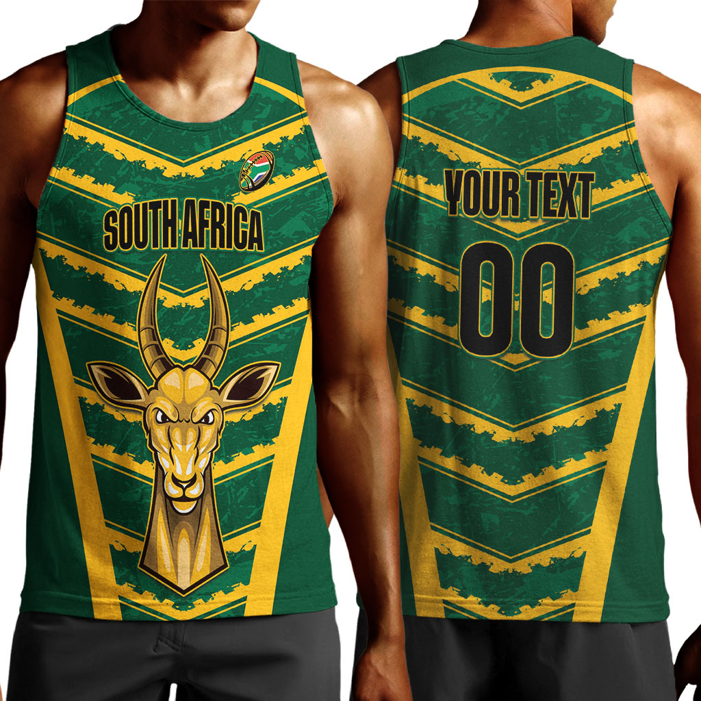 South Africa 2026 Rugby Custom Men Tank Top Bokke Go Champions