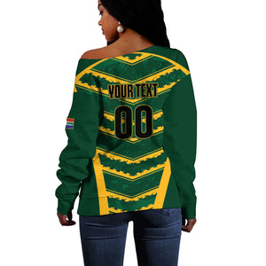 South Africa 2026 Rugby Custom Off Shoulder Sweater Bokke Go Champions