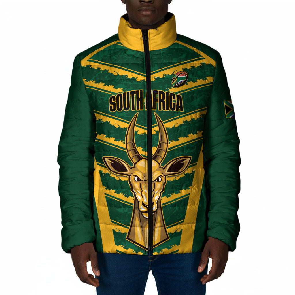 South Africa 2026 Rugby Custom Padded Jacket Bokke Go Champions