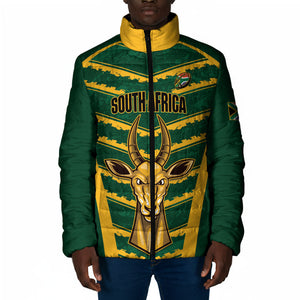 South Africa 2026 Rugby Custom Padded Jacket Bokke Go Champions