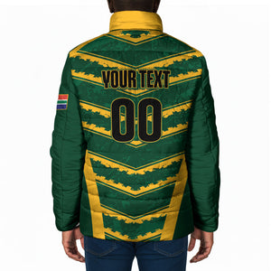 South Africa 2026 Rugby Custom Padded Jacket Bokke Go Champions