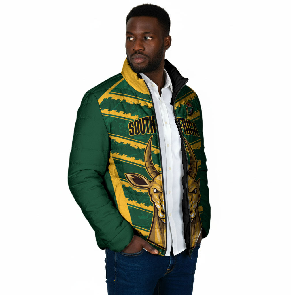 South Africa 2026 Rugby Custom Padded Jacket Bokke Go Champions