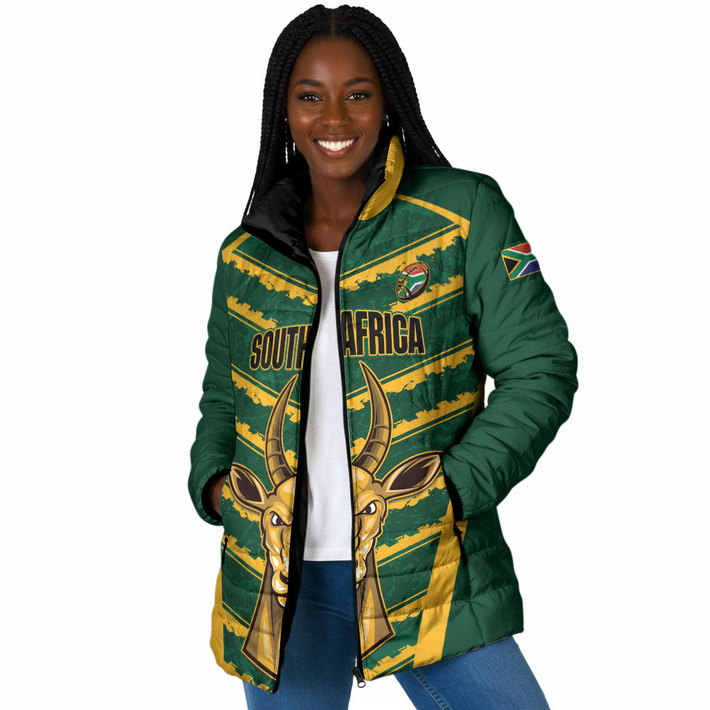 South Africa 2026 Rugby Custom Padded Jacket Bokke Go Champions