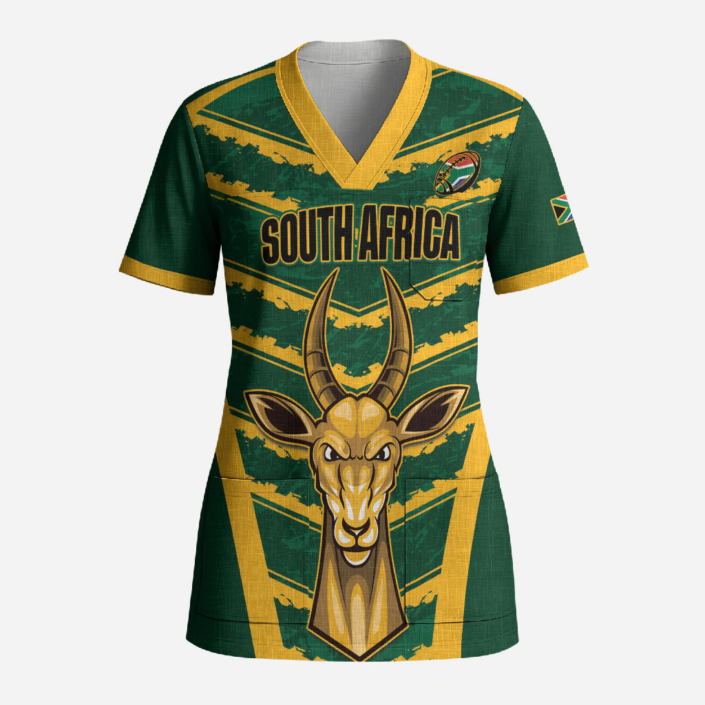 South Africa 2026 Rugby Custom Scrub Top Bokke Go Champions