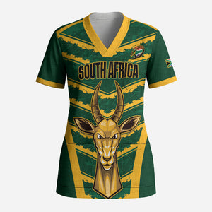 South Africa 2026 Rugby Custom Scrub Top Bokke Go Champions