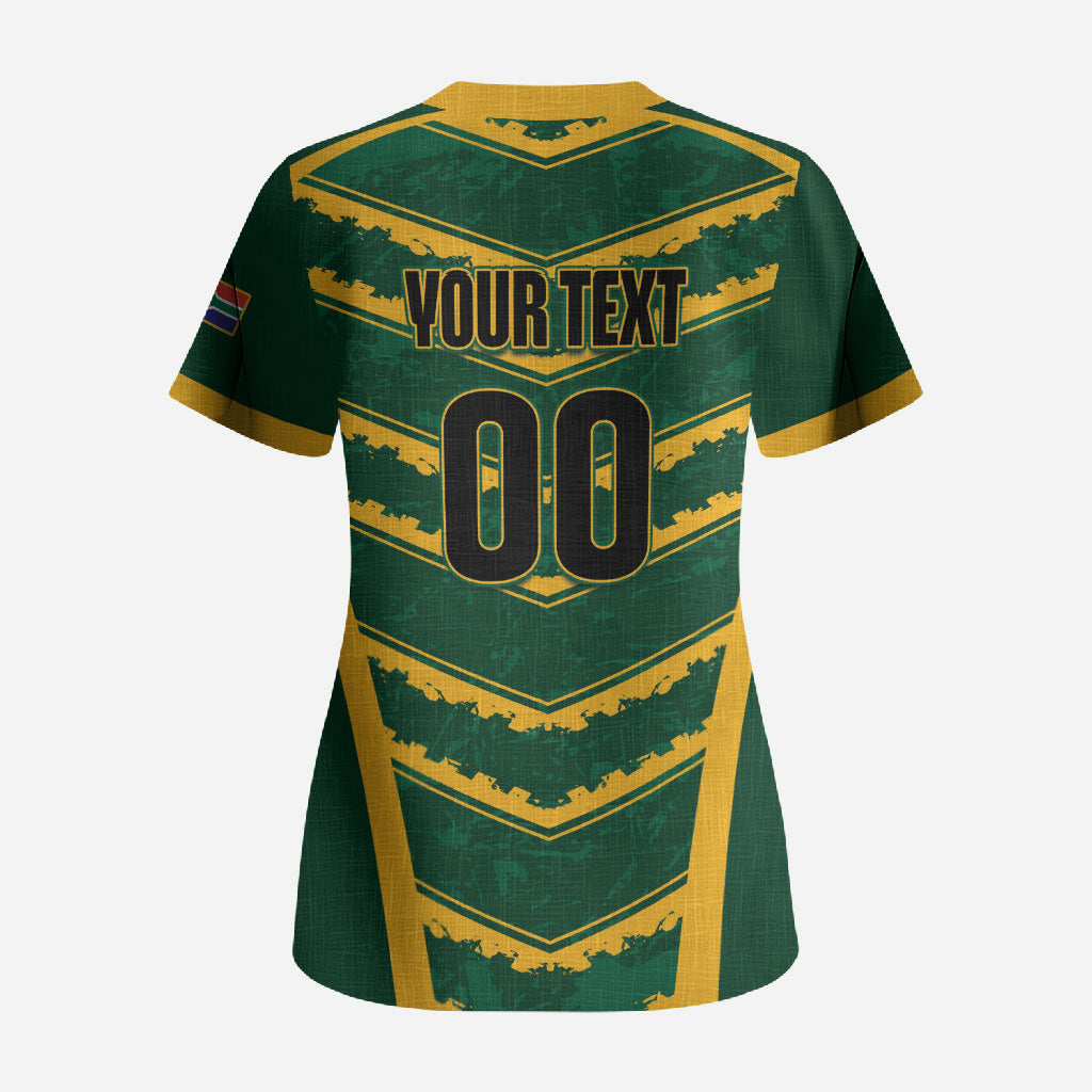South Africa 2026 Rugby Custom Scrub Top Bokke Go Champions
