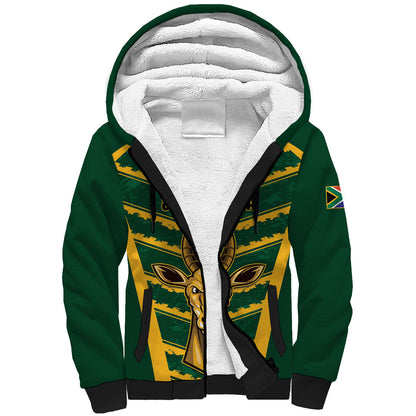 South Africa 2026 Rugby Custom Sherpa Hoodie Bokke Go Champions