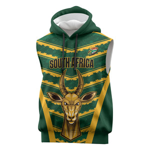 South Africa 2026 Rugby Custom Sleeveless Hoodie Bokke Go Champions