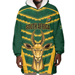 South Africa 2026 Rugby Custom Wearable Blanket Hoodie Bokke Go Champions