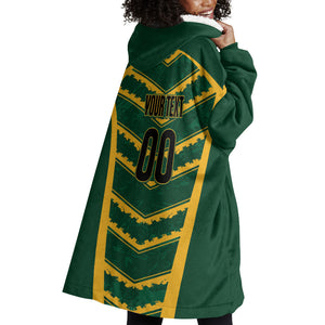 South Africa 2026 Rugby Custom Wearable Blanket Hoodie Bokke Go Champions