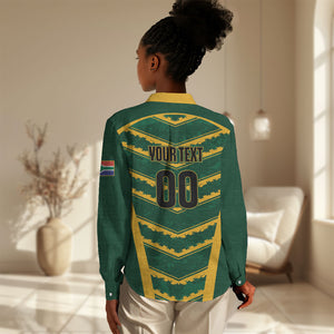 South Africa 2026 Rugby Custom Women Casual Shirt Bokke Go Champions
