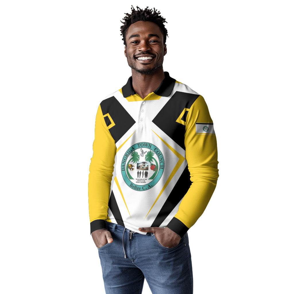 Dangriga The Culture Capital Long Sleeve Polo Shirt Garifuna Proud