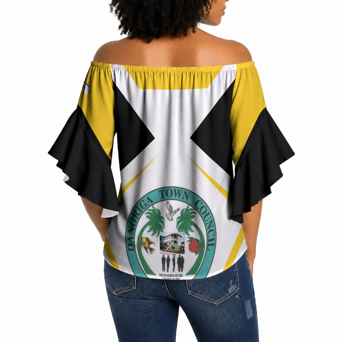 Dangriga The Culture Capital Off Shoulder Wrap Waist Top Garifuna Proud