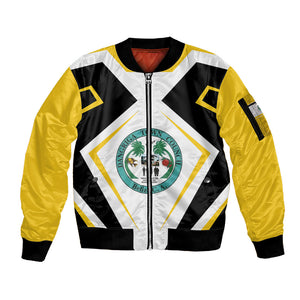Dangriga The Culture Capital Sleeve Zip Bomber Jacket Garifuna Proud