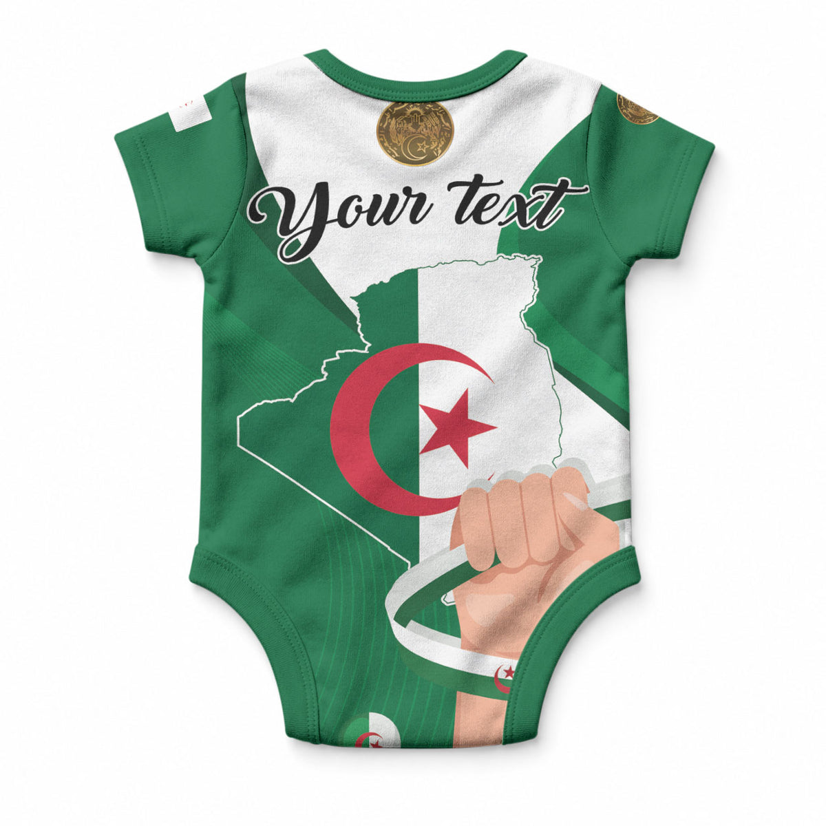 Personalized Algeria Fennec Fox Baby Onesie Happy Independence Day