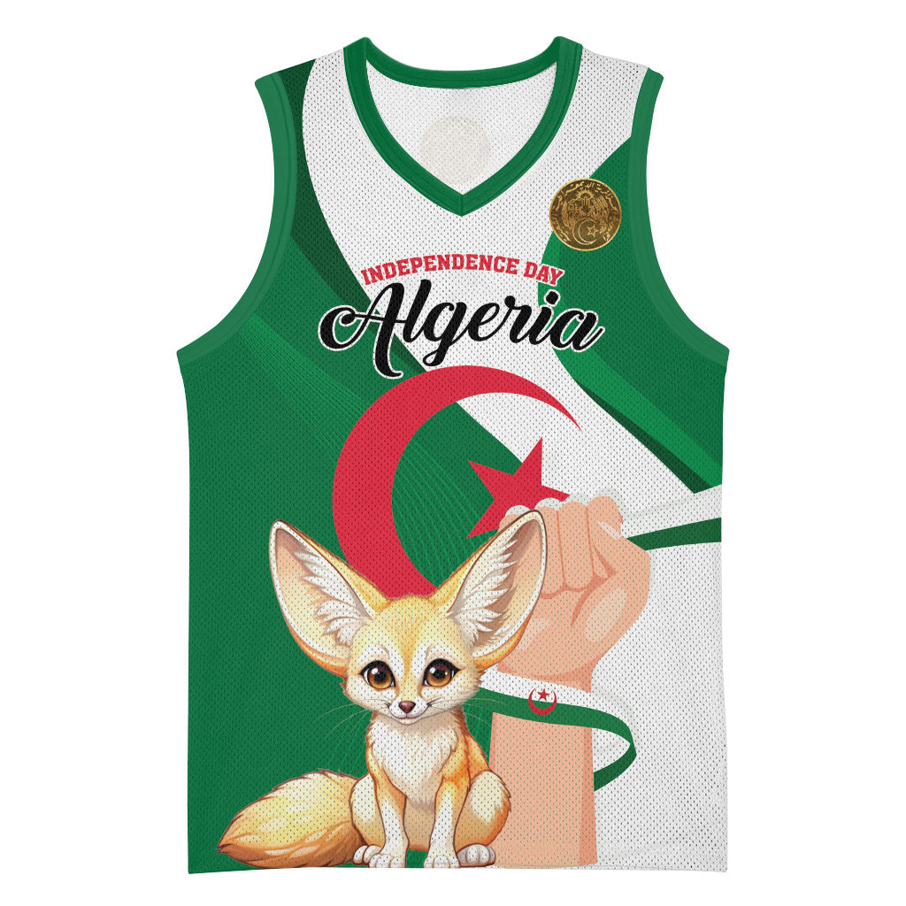 Personalized Algeria Fennec Fox Basketball Jersey Happy Independence Day
