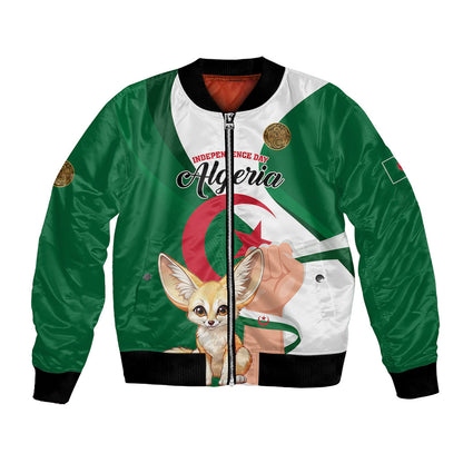 Personalized Algeria Fennec Fox Bomber Jacket Happy Independence Day