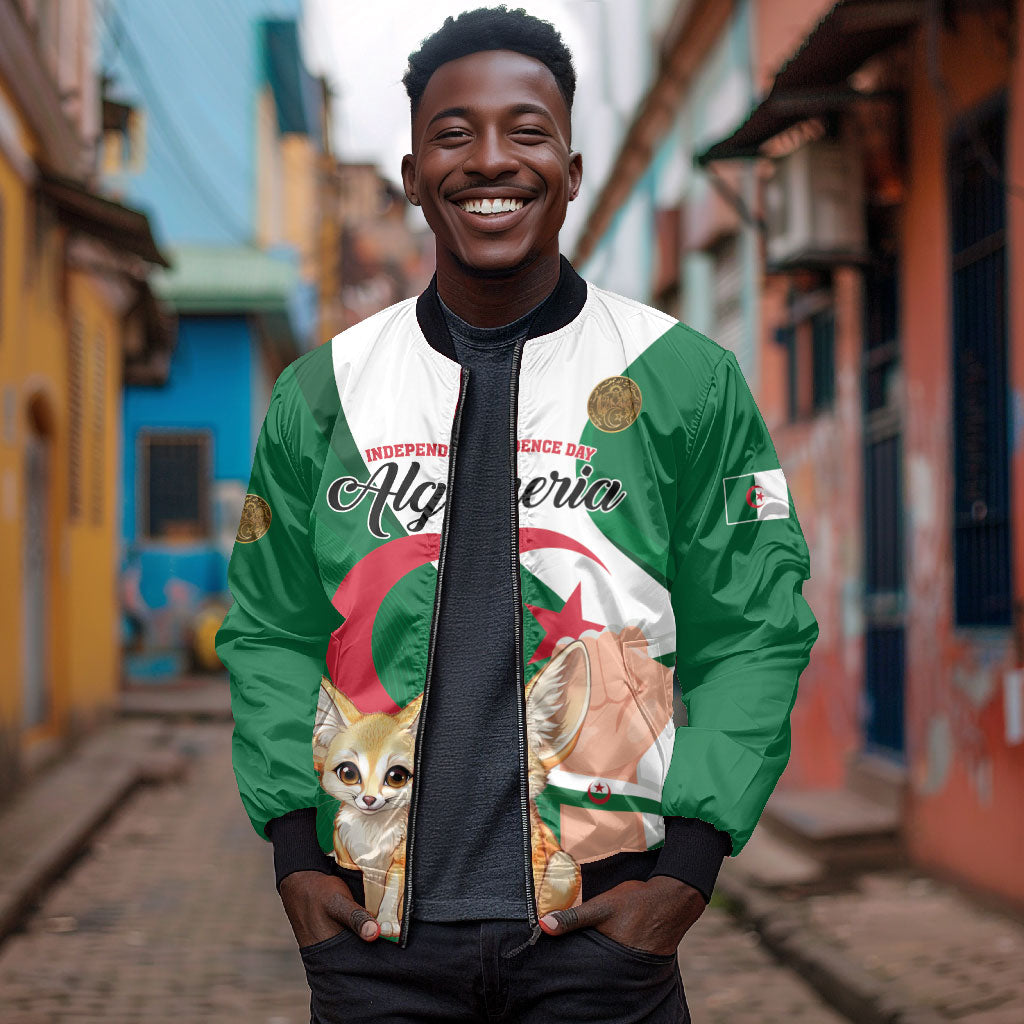 Personalized Algeria Fennec Fox Bomber Jacket Happy Independence Day