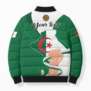 Personalized Algeria Fennec Fox Bomber Puffer Jacket Happy Independence Day