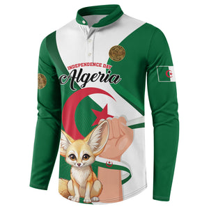 Personalized Algeria Fennec Fox Button Sweatshirt Happy Independence Day