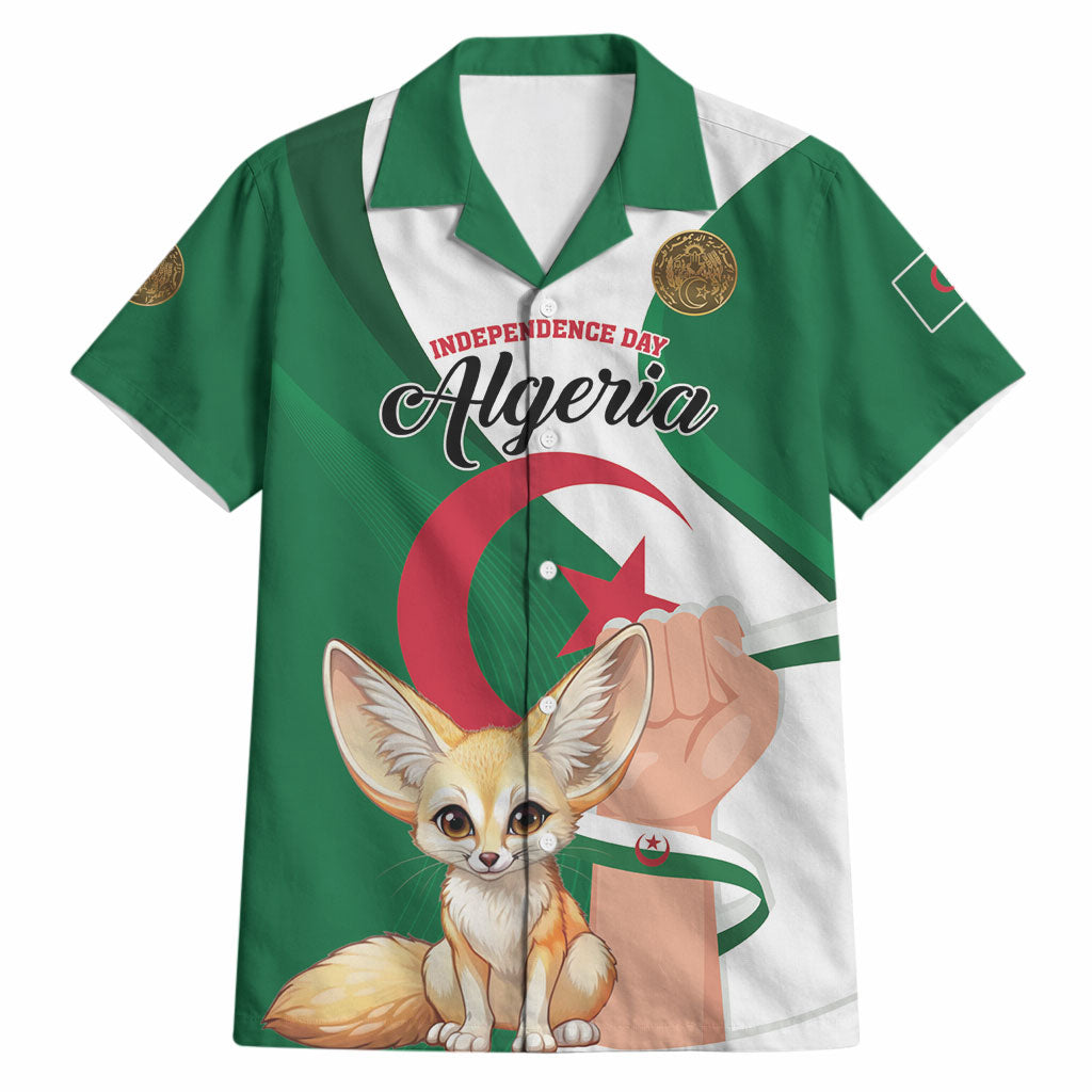Personalized Algeria Fennec Fox Hawaiian Shirt Happy Independence Day