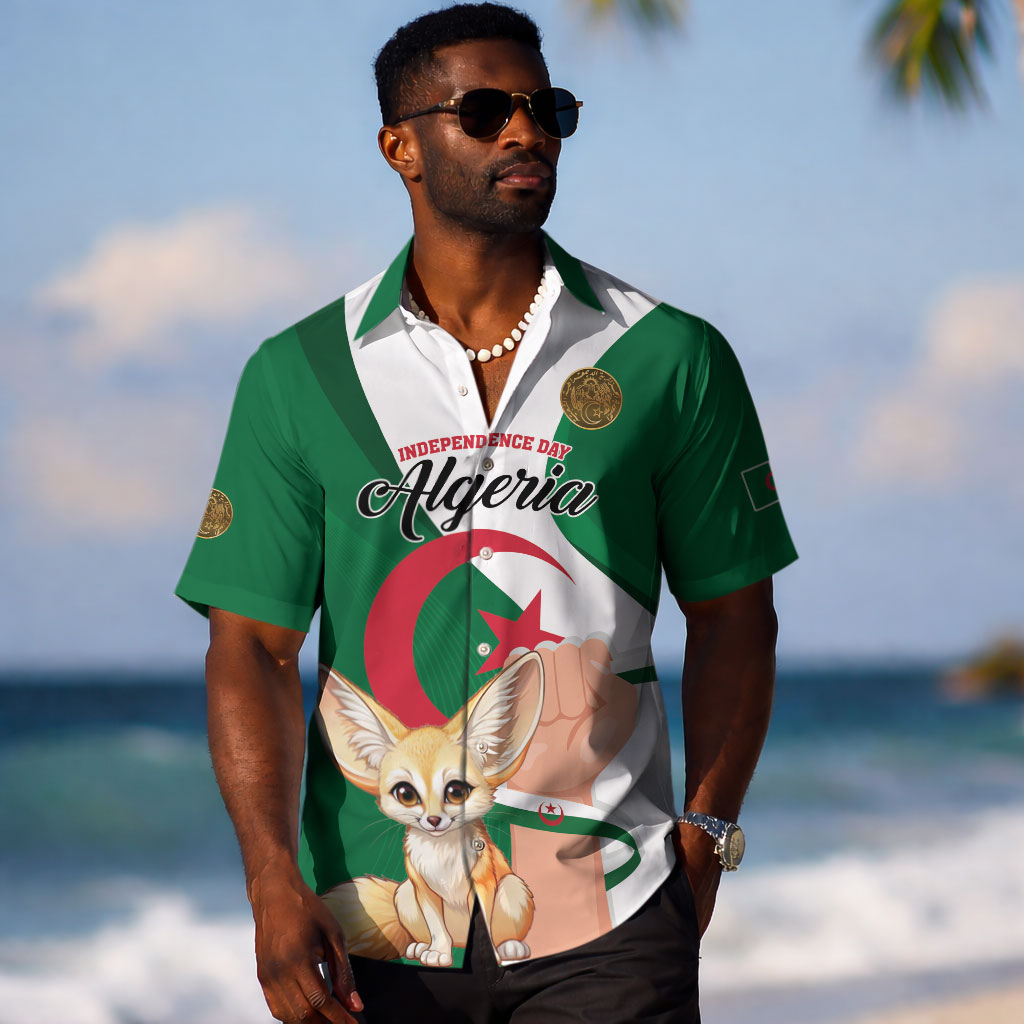 Personalized Algeria Fennec Fox Hawaiian Shirt Happy Independence Day