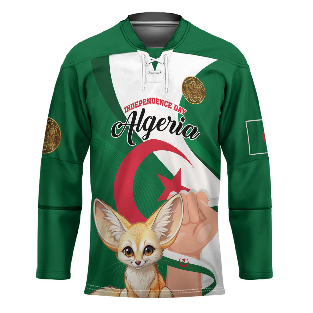 Personalized Algeria Fennec Fox Hockey Jersey Happy Independence Day