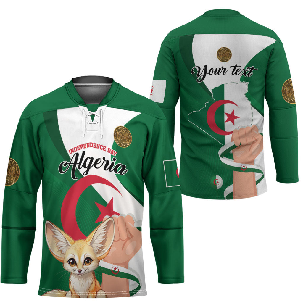 Personalized Algeria Fennec Fox Hockey Jersey Happy Independence Day