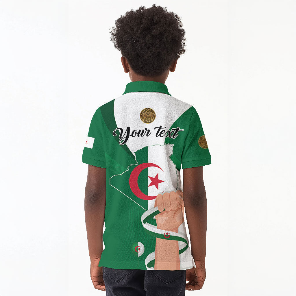 Personalized Algeria Fennec Fox Kid Polo Shirt Happy Independence Day