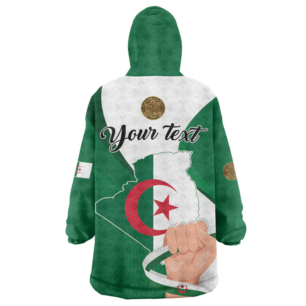 Personalized Algeria Fennec Fox Kid Wearable Blanket Hoodie Happy Independence Day