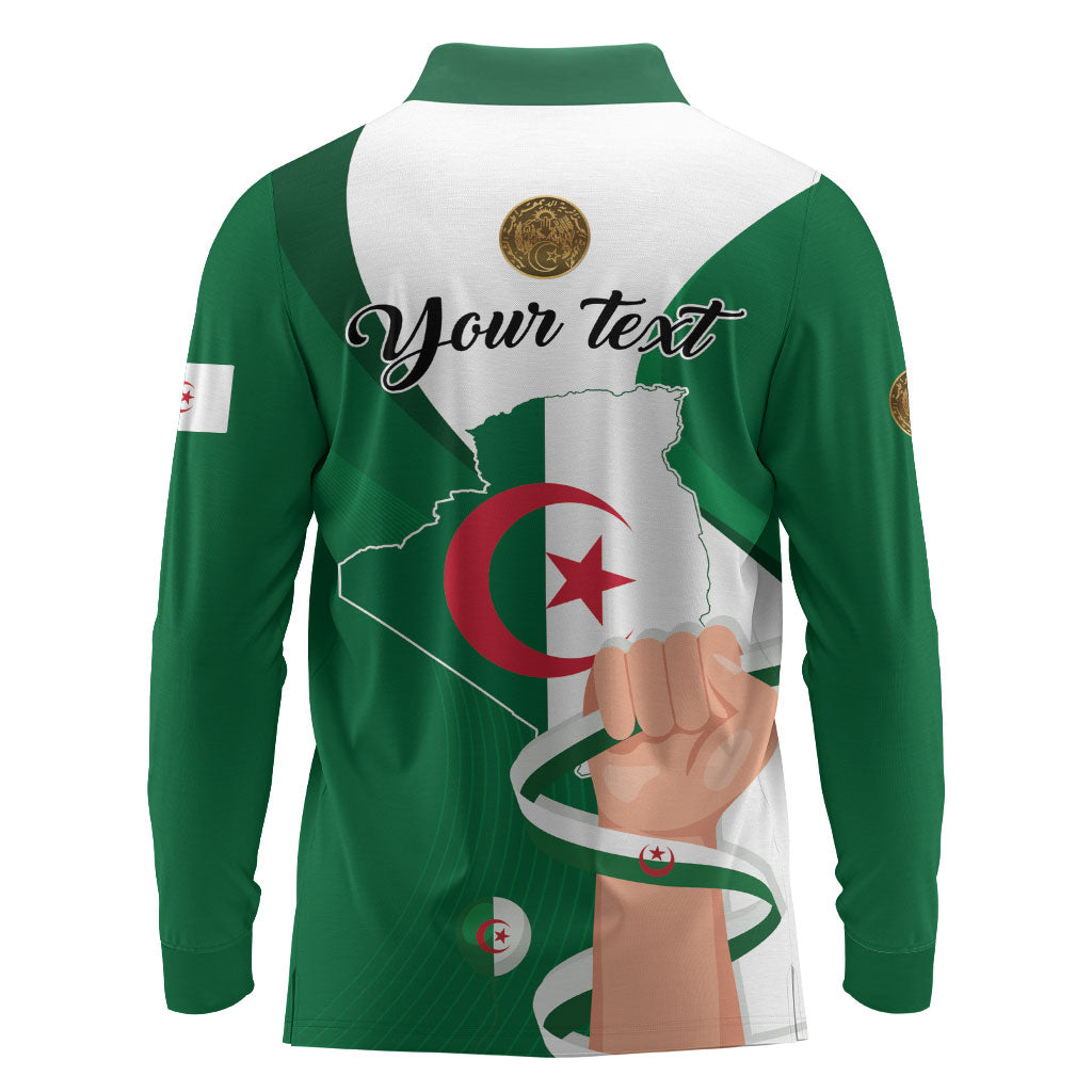 Personalized Algeria Fennec Fox Long Sleeve Polo Shirt Happy Independence Day