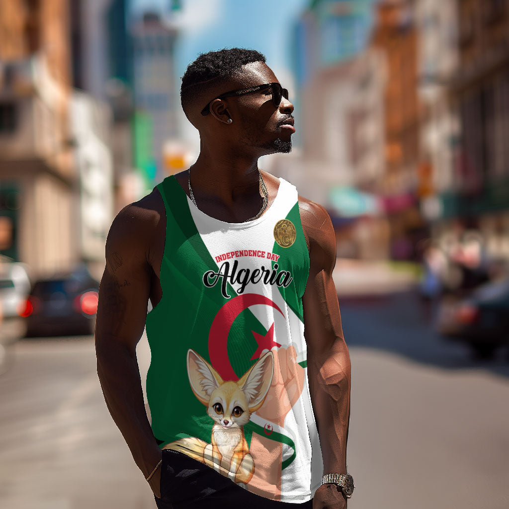 Personalized Algeria Fennec Fox Men Tank Top Happy Independence Day