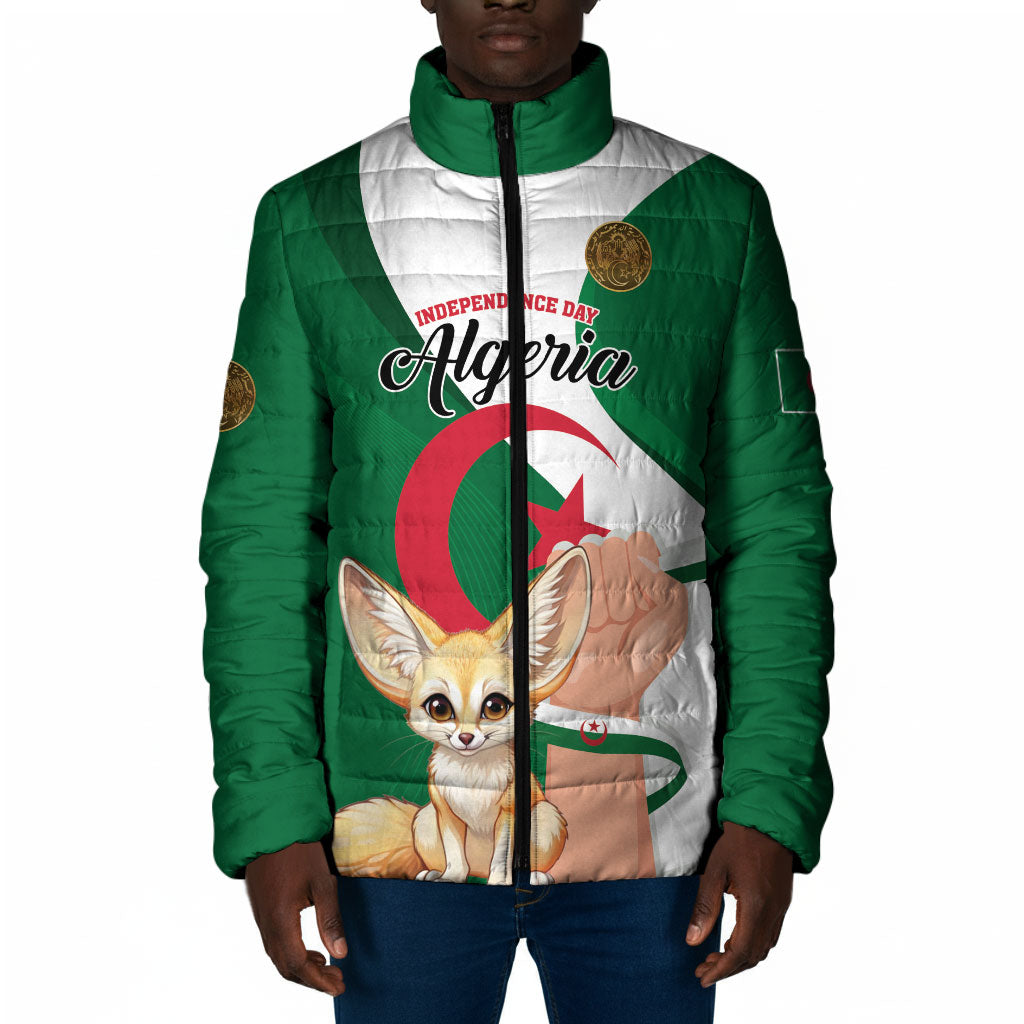 Personalized Algeria Fennec Fox Padded Jacket Happy Independence Day