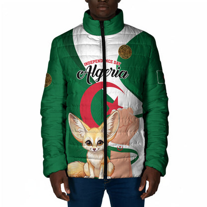 Personalized Algeria Fennec Fox Padded Jacket Happy Independence Day