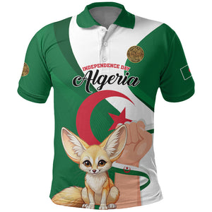 Personalized Algeria Fennec Fox Polo Shirt Happy Independence Day