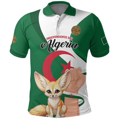 Personalized Algeria Fennec Fox Polo Shirt Happy Independence Day