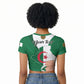 Personalized Algeria Fennec Fox Raglan Cropped T shirt Happy Independence Day