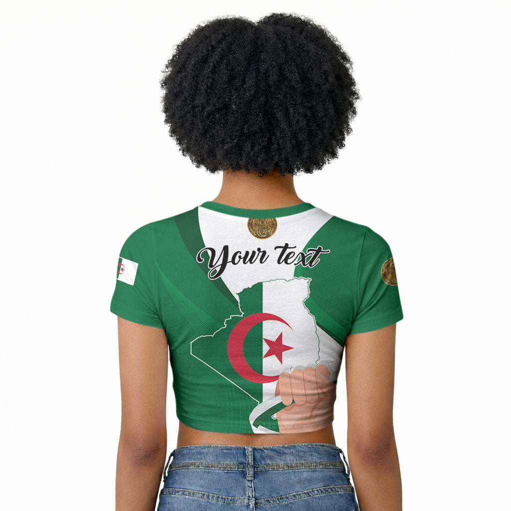 Personalized Algeria Fennec Fox Raglan Cropped T shirt Happy Independence Day