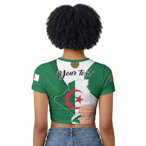 Personalized Algeria Fennec Fox Raglan Cropped T shirt Happy Independence Day