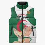 Personalized Algeria Fennec Fox Sleeveless Puffer Jacket Happy Independence Day