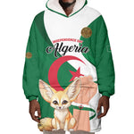 Personalized Algeria Fennec Fox Wearable Blanket Hoodie Happy Independence Day