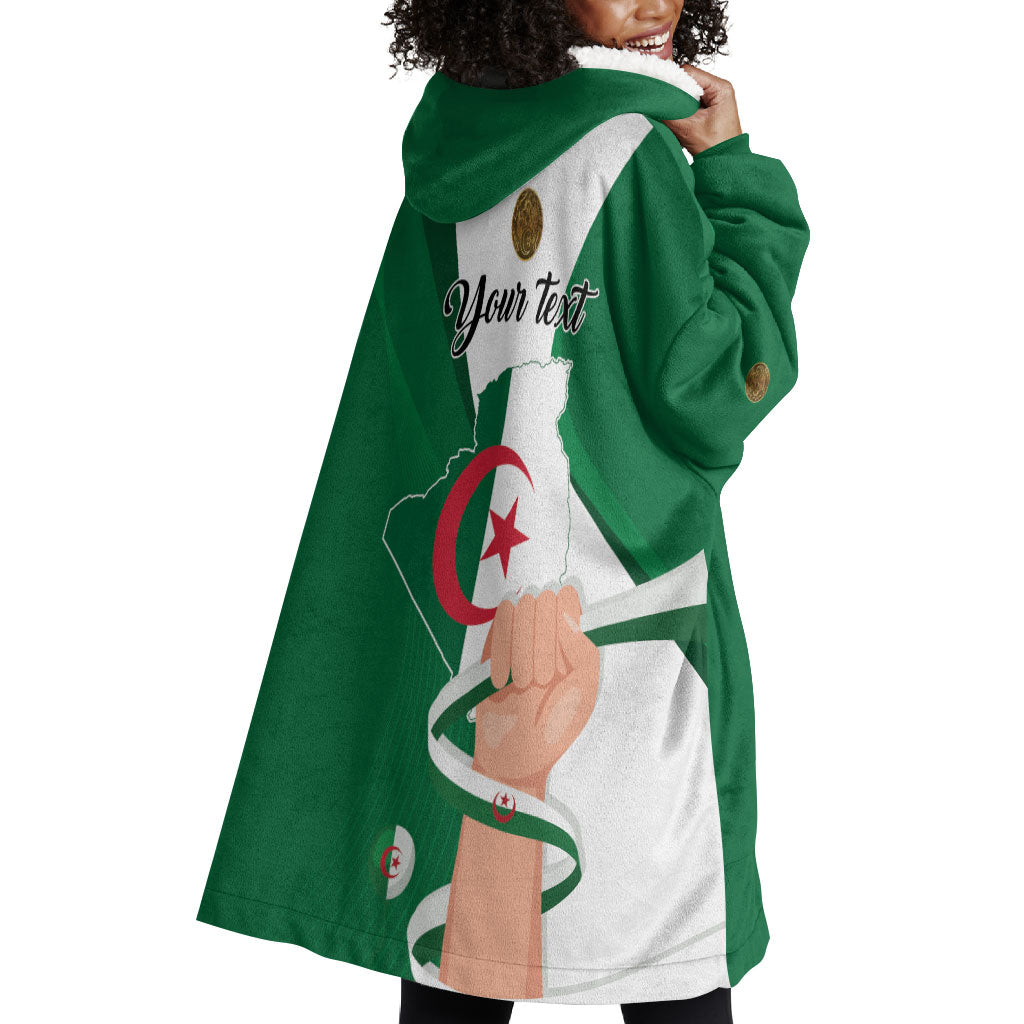 Personalized Algeria Fennec Fox Wearable Blanket Hoodie Happy Independence Day
