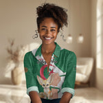 Personalized Algeria Fennec Fox Women Casual Shirt Happy Independence Day