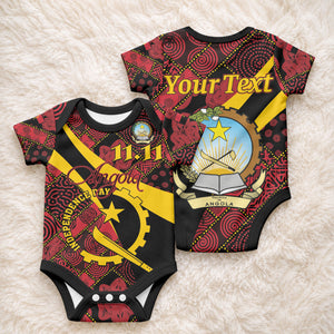 Personalized Angola Samakaka Pattern Baby Onesie Happy Independence Day
