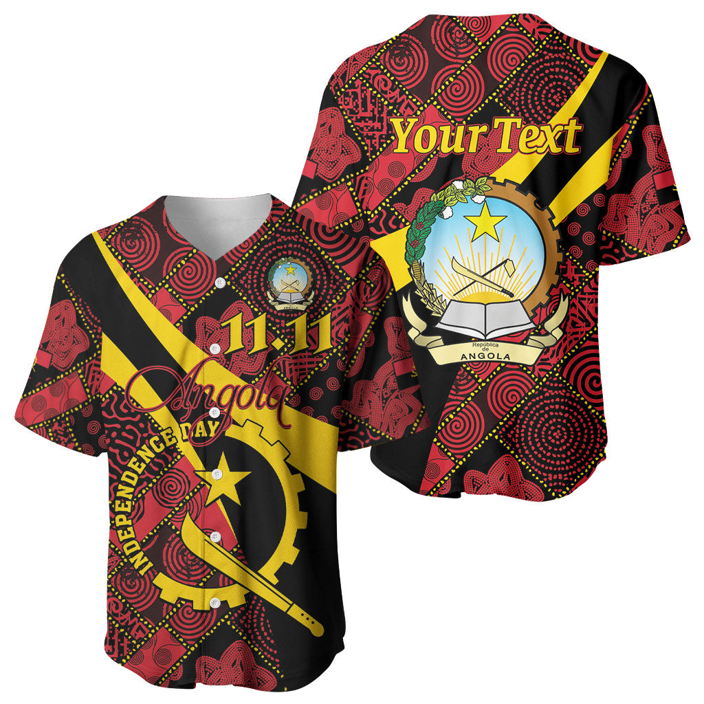 Personalized Angola Samakaka Pattern Baseball Jersey Happy Independence Day