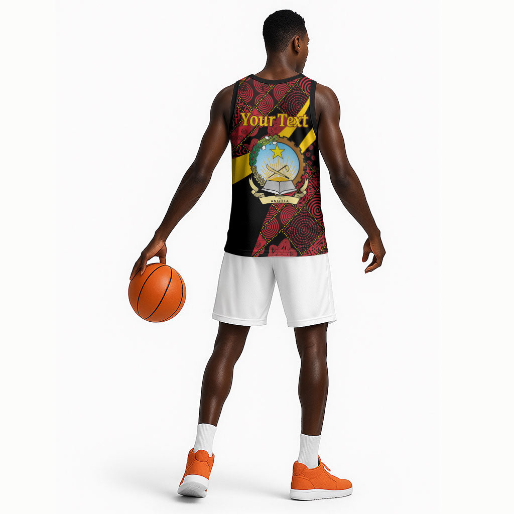 Personalized Angola Samakaka Pattern Basketball Jersey Happy Independence Day