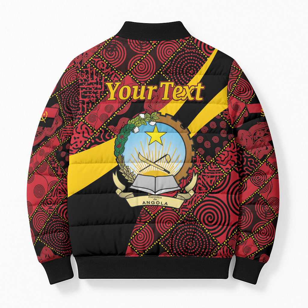 Personalized Angola Samakaka Pattern Bomber Puffer Jacket Happy Independence Day