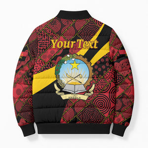 Personalized Angola Samakaka Pattern Bomber Puffer Jacket Happy Independence Day