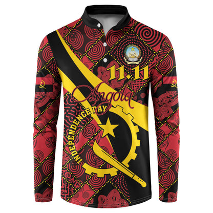 Personalized Angola Samakaka Pattern Button Sweatshirt Happy Independence Day